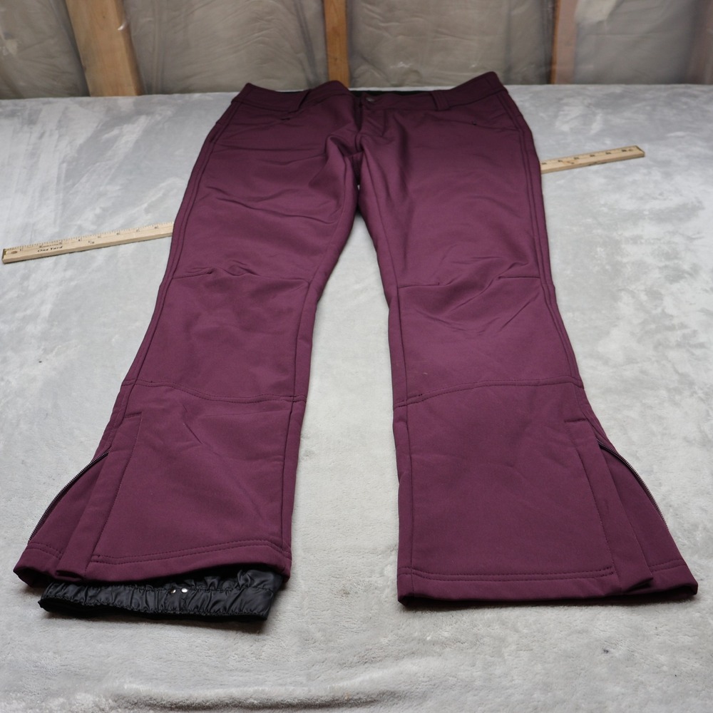 Iceburg Snow Pants Womens Large Wine Softshell Wind Rain Ski Snow Winter‎ 34x32